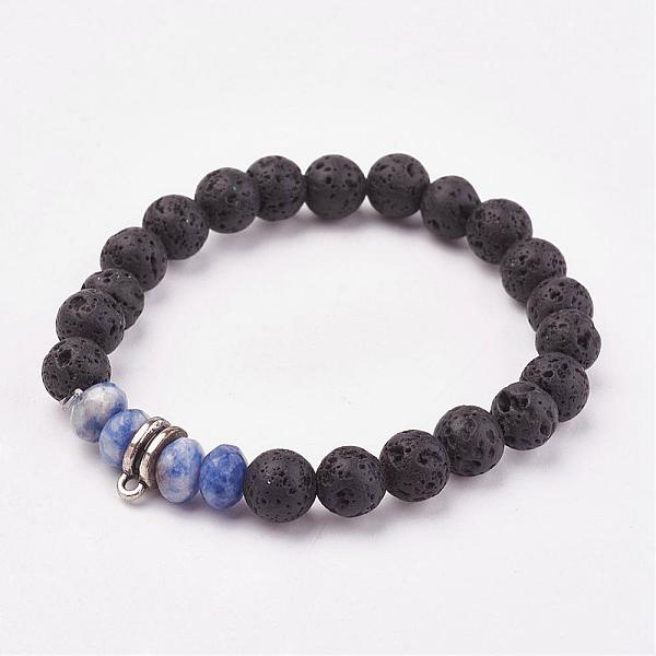 PandaHall Natural Blue Spot Jasper & Lava Rock Stretch Bracelets, with Alloy Finding, 2-1/8 inch(53mm) Blue Spot Jasper
PandaHall Natural Blue Spot Jasper & Lava Rock Stretch Bracelets, with Alloy Finding, 2-1/8 inch(53mm) Blue Spot Jasper