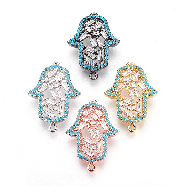 PandaHall Brass Micro Pave Cubic Zirconia Links, Hamsa Hand/Hand of Fatima/Hand of Miriam, Colorful, Mixed Color, 23x16x2.5mm, Hole: 1mm...
PandaHall Brass Micro Pave Cubic Zirconia Links, Hamsa Hand/Hand of Fatima/Hand of Miriam, Colorful, Mixed Color, 23x16x2.5mm, Hole: 1mm...