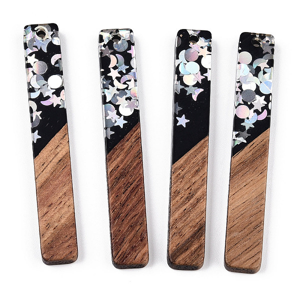 PandaHall Opaque Resin & Walnut Wood Big Pendants, Rectangle Charms with Stars & Moon & Sun Paillettes, Silver, 51.5x7.5x3mm, Hole: 1.8mm...
PandaHall Opaque Resin & Walnut Wood Big Pendants, Rectangle Charms with Stars & Moon & Sun Paillettes, Silver, 51.5x7.5x3mm, Hole: 1.8mm...