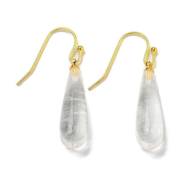 PandaHall Ion Plating(IP) Natural Quartz Crystal Dangle Earring, with Brass Earring Hook, Teardrop, 34~36x7~7.5mm Quartz Crystal Teardrop
PandaHall Ion Plating(IP) Natural Quartz Crystal Dangle Earring, with Brass Earring Hook, Teardrop, 34~36x7~7.5mm Quartz Crystal Teardrop