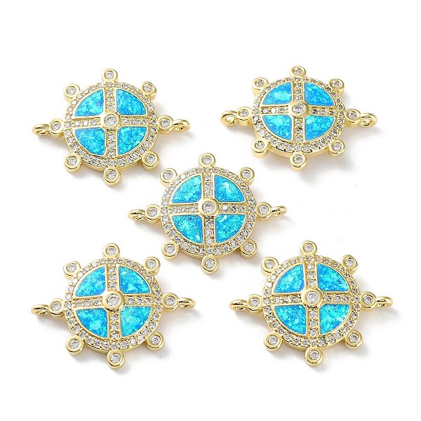 PandaHall Rack Plating Brass Micro Pave Clear Cubic Zirconia Connector Charms, Flat Round Links with Cyan Synthetic Opal, Cadmium Free &...
PandaHall Rack Plating Brass Micro Pave Clear Cubic Zirconia Connector Charms, Flat Round Links with Cyan Synthetic Opal, Cadmium Free &...