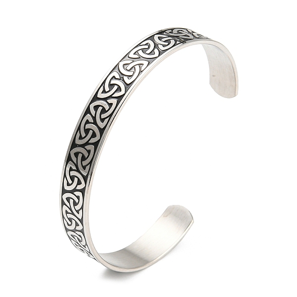 PandaHall 304 Stainless Steel Open Cuff Bangles, Trinity Knot, Stainless Steel Color, Inner Diameter: 2-1/8~2-1/2 inch(5.45~6.35cm) 304...
PandaHall 304 Stainless Steel Open Cuff Bangles, Trinity Knot, Stainless Steel Color, Inner Diameter: 2-1/8~2-1/2 inch(5.45~6.35cm) 304...