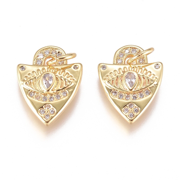 PandaHall Brass Micro Pave Cubic Zirconia Pendants, with Jump Ring, Long-Lasting Plated, Shield, Clear, Golden, 14x11x3mm, Hole: 3.4mm...
PandaHall Brass Micro Pave Cubic Zirconia Pendants, with Jump Ring, Long-Lasting Plated, Shield, Clear, Golden, 14x11x3mm, Hole: 3.4mm...
