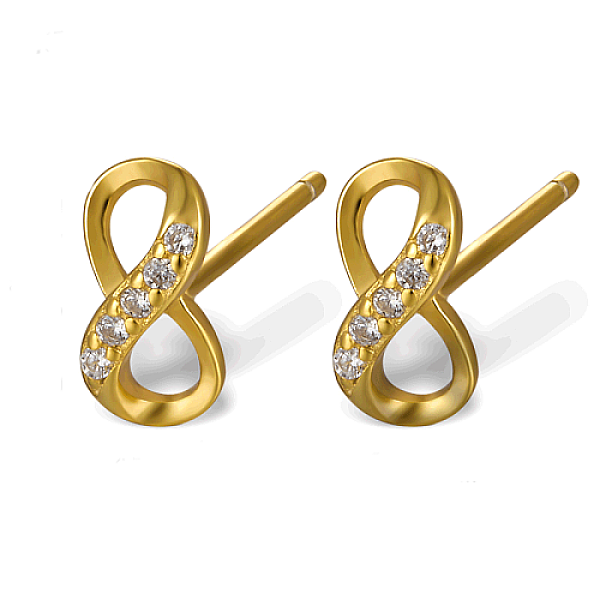 PandaHall Sterling Silver Micro Pave Cubic Zirconia Stud Earrings for Women, Infinity, Golden, 8x4mm Cubic Zirconia Infinity Clear
PandaHall Sterling Silver Micro Pave Cubic Zirconia Stud Earrings for Women, Infinity, Golden, 8x4mm Cubic Zirconia Infinity Clear