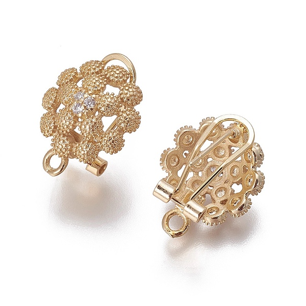 PandaHall Brass Micro Pave Cubic Zirconia Stud Earring Findings, French Clip Earrings, with Loop, Flower, Clear, Golden, 19x14.5x12mm, Hole...
PandaHall Brass Micro Pave Cubic Zirconia Stud Earring Findings, French Clip Earrings, with Loop, Flower, Clear, Golden, 19x14.5x12mm, Hole...