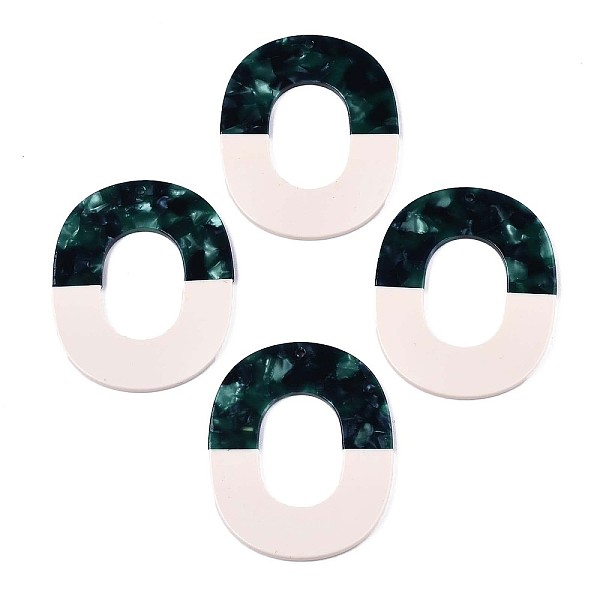 PandaHall Translucent Cellulose Acetate(Resin) Pendants, Two Tone, Oval Ring, Dark Green, 49x40x3mm, Hole: 1.4mm Cellulose Acetate Oval
PandaHall Translucent Cellulose Acetate(Resin) Pendants, Two Tone, Oval Ring, Dark Green, 49x40x3mm, Hole: 1.4mm Cellulose Acetate Oval