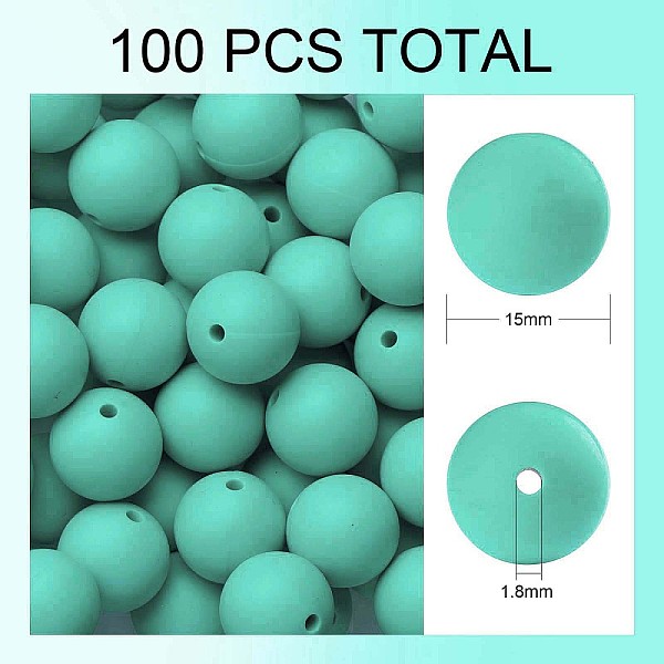 PandaHall 100Pcs Silicone Beads Round Rubber Bead 15MM Loose Spacer Beads for DIY Supplies Jewelry Keychain Making, Turquoise, 15mm Silicone..., Green
PandaHall 100Pcs Silicone Beads Round Rubber Bead 15MM Loose Spacer Beads for DIY Supplies Jewelry Keychain Making, Turquoise, 15mm Silicone..., Green