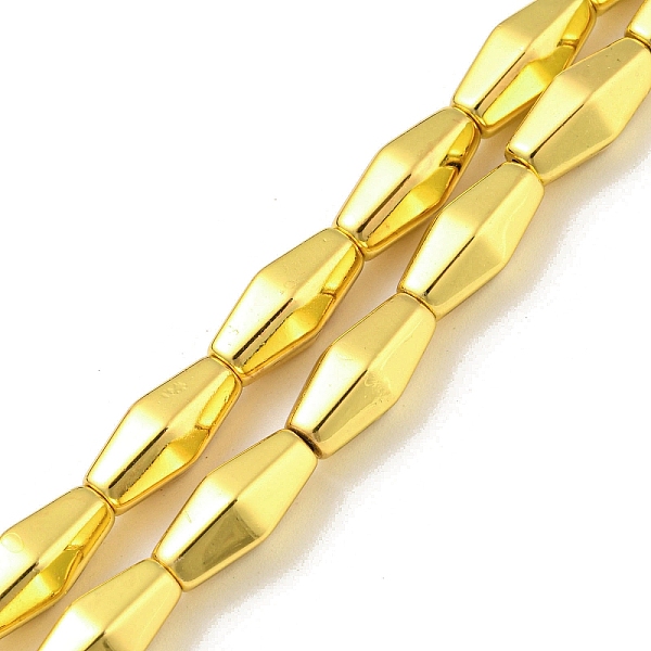 PandaHall Electroplated Synthetic Non-magnetic Hematite Beads Strands, Rhombus, Golden Plated, 12~12.3x5.2~5.8x5.2~5.8mm, Hole: 1.2mm, about...
PandaHall Electroplated Synthetic Non-magnetic Hematite Beads Strands, Rhombus, Golden Plated, 12~12.3x5.2~5.8x5.2~5.8mm, Hole: 1.2mm, about...