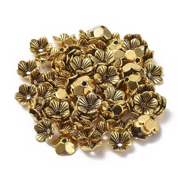 PandaHall Alloy Bead Caps, Cadmium Free & Nickel Free & Lead Free, Flower, Antique Golden, 10x10x3mm, Hole: 1.5mm Alloy
PandaHall Alloy Bead Caps, Cadmium Free & Nickel Free & Lead Free, Flower, Antique Golden, 10x10x3mm, Hole: 1.5mm Alloy