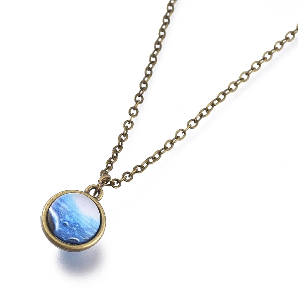 PandaHall Glass Pendant Necklace, with Alloy Cable Chains and Lobster Claw Clasps, Cadmium Free & Lead Free, Round, Galaxy Pattern, 20.07...
PandaHall Glass Pendant Necklace, with Alloy Cable Chains and Lobster Claw Clasps, Cadmium Free & Lead Free, Round, Galaxy Pattern, 20.07...