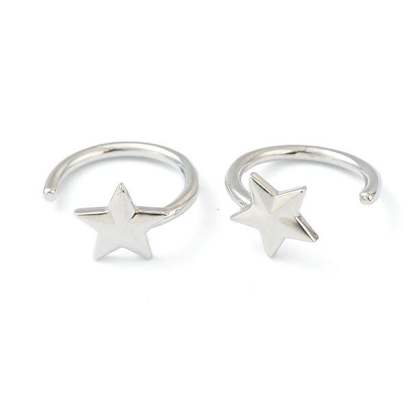 PandaHall Brass Cuff Earrings, Long-Lasting Plated, Star, Platinum, 15x14x1.5mm Brass
PandaHall Brass Cuff Earrings, Long-Lasting Plated, Star, Platinum, 15x14x1.5mm Brass