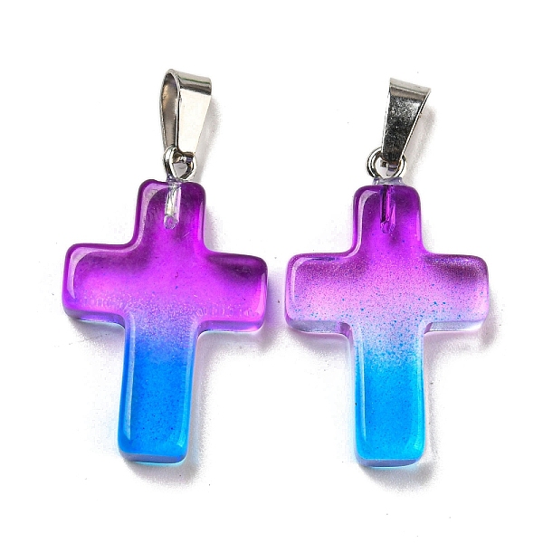 PandaHall Glass Pendant, with Platinum Iron Findings, Cross Charms, Dark Violet, 29x18x5.5mm, Hole: 7x3.5mm Iron+Glass Cross
PandaHall Glass Pendant, with Platinum Iron Findings, Cross Charms, Dark Violet, 29x18x5.5mm, Hole: 7x3.5mm Iron+Glass Cross