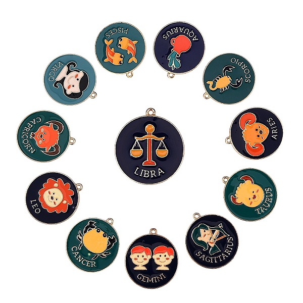 PandaHall 12Pcs 12 Style Alloy Enamel Pendants, Cadmium Free & Lead Free, Flat Round with Constellation & Word, Light Gold, Mixed Color..., Multicolor
PandaHall 12Pcs 12 Style Alloy Enamel Pendants, Cadmium Free & Lead Free, Flat Round with Constellation & Word, Light Gold, Mixed Color..., Multicolor