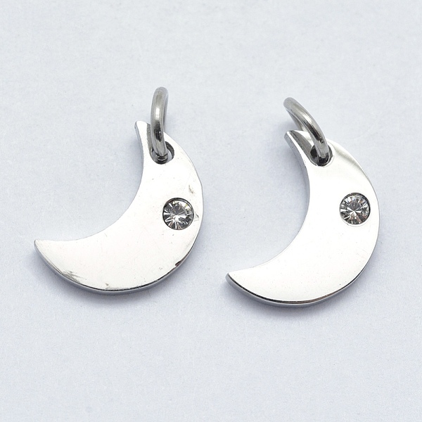 PandaHall 316 Surgical Stainless Steel Pendants, with Cubic Zirconia, Moon, Clear, Stainless Steel Color, 12x9x2mm, Hole: 3mm Stainless...
PandaHall 316 Surgical Stainless Steel Pendants, with Cubic Zirconia, Moon, Clear, Stainless Steel Color, 12x9x2mm, Hole: 3mm Stainless...