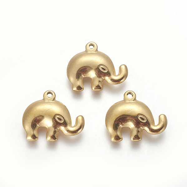 PandaHall Vacuum Plating 304 Stainless Steel Pendants, Elephant, Golden, 17.5x20.5x4.5mm, Hole: 1mm 304 Stainless Steel Elephant
PandaHall Vacuum Plating 304 Stainless Steel Pendants, Elephant, Golden, 17.5x20.5x4.5mm, Hole: 1mm 304 Stainless Steel Elephant