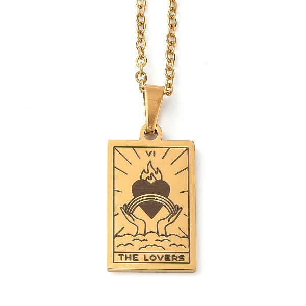 PandaHall Tarot Theme 304 Stainless Steel Pendant Nacklaces For Women, Cable Chain Necklaces, Real 18K Gold Plated, The Lovers, 455mm...
PandaHall Tarot Theme 304 Stainless Steel Pendant Nacklaces For Women, Cable Chain Necklaces, Real 18K Gold Plated, The Lovers, 455mm...