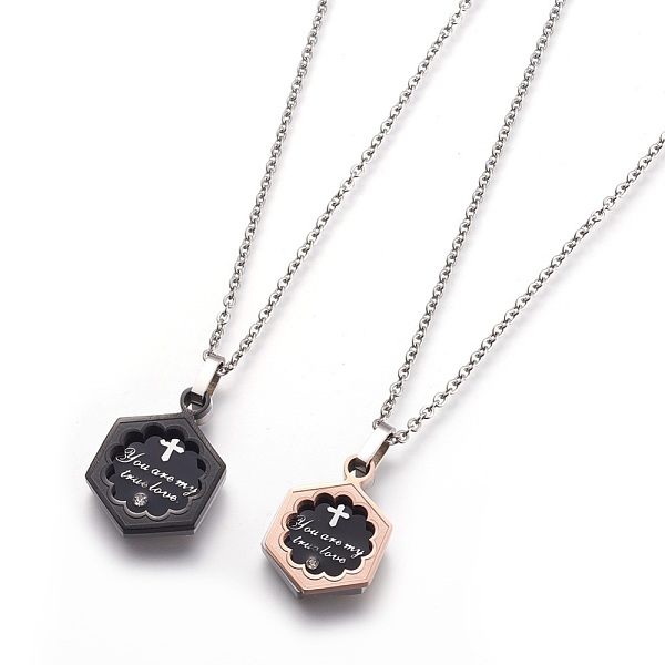 PandaHall 304 Stainless Steel Pendant Necklaces, with Cubic Zirconia, Hexagon with Word, Mixed Color, 20.07 inch(51cm) Cubic Zirconia
PandaHall 304 Stainless Steel Pendant Necklaces, with Cubic Zirconia, Hexagon with Word, Mixed Color, 20.07 inch(51cm) Cubic Zirconia