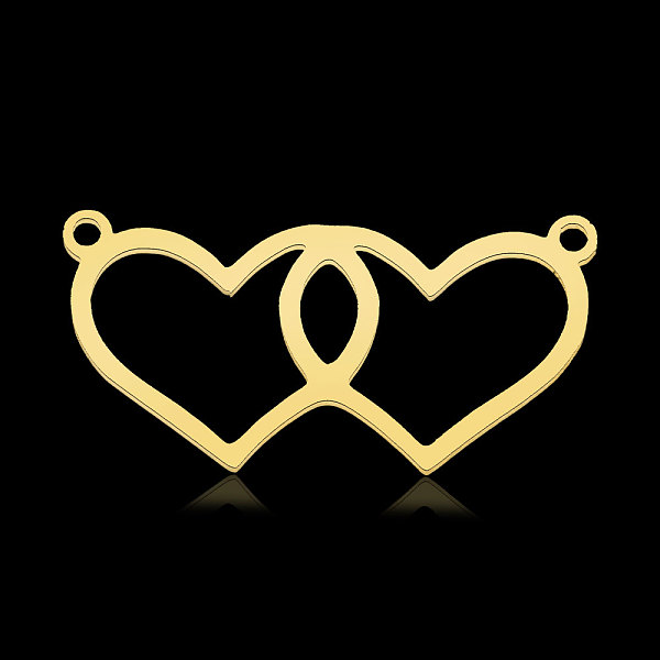 PandaHall 201 Stainless Steel Connector Charms, Hollow Double Hearts, Real 18K Gold Plated, 13x26.5x1mm, Hole: 1.4mm 201 Stainless Steel...
PandaHall 201 Stainless Steel Connector Charms, Hollow Double Hearts, Real 18K Gold Plated, 13x26.5x1mm, Hole: 1.4mm 201 Stainless Steel...
