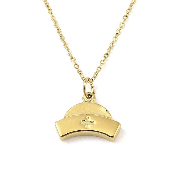 PandaHall Ion Plating(IP) 304 Stainless Steel Pendant Necklaces for Women, Nurse Hat, Real 18K Gold Plated, 18.23 inch(46.3cm) 304 Stainless...
PandaHall Ion Plating(IP) 304 Stainless Steel Pendant Necklaces for Women, Nurse Hat, Real 18K Gold Plated, 18.23 inch(46.3cm) 304 Stainless...
