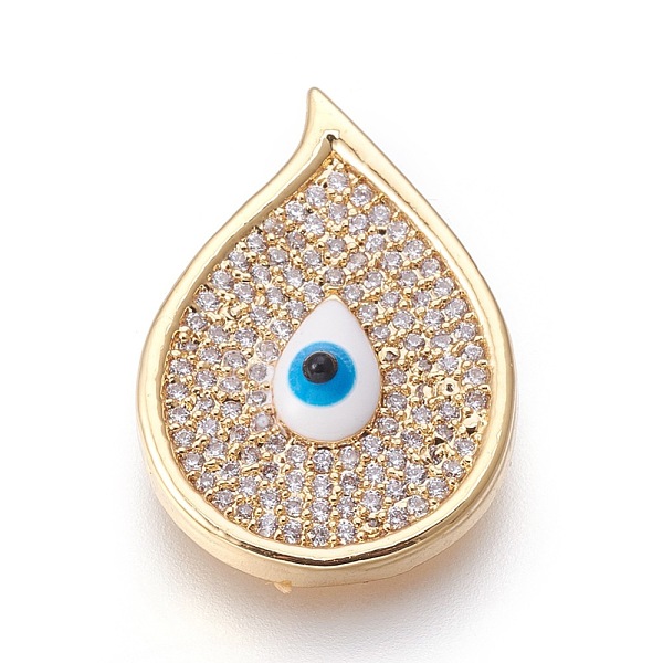 PandaHall Brass Micro Pave Cubic Zirconia Pendants, with Enamel Evil Eye, teardrop, Clear, Golden, 22.5x16x3.5mm, Hole: 1.5~2mm Brass+Cubic...
PandaHall Brass Micro Pave Cubic Zirconia Pendants, with Enamel Evil Eye, teardrop, Clear, Golden, 22.5x16x3.5mm, Hole: 1.5~2mm Brass+Cubic...