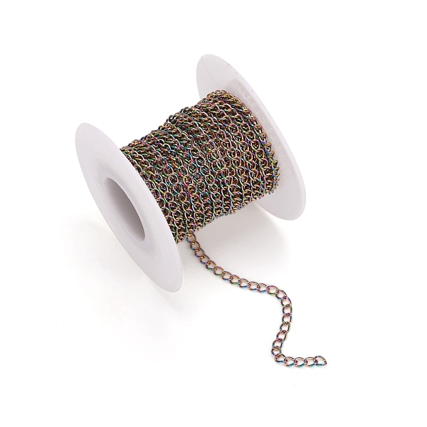 PandaHall Ion Plating(IP) 304 Stainless Steel Curb Chains, with Spool, Soldered, Rainbow Color, 4x3x0.6mm, about 16.40 Feet(5m)/Roll 304...
PandaHall Ion Plating(IP) 304 Stainless Steel Curb Chains, with Spool, Soldered, Rainbow Color, 4x3x0.6mm, about 16.40 Feet(5m)/Roll 304...