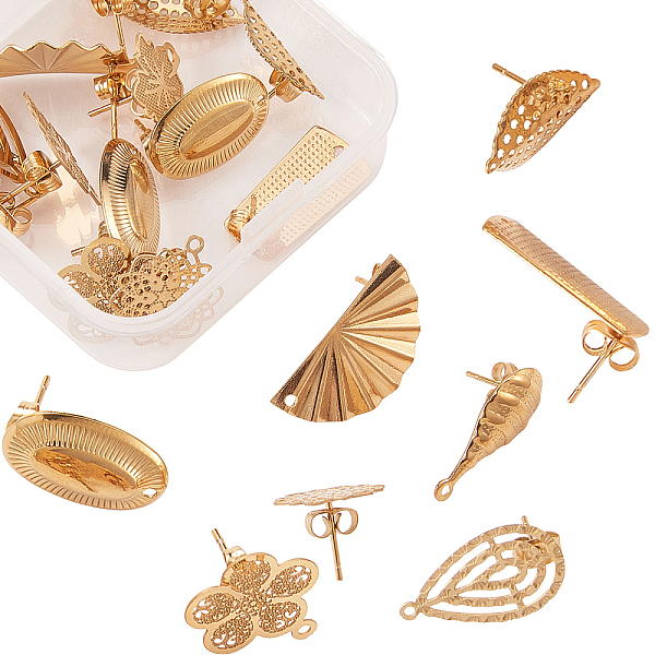 PandaHall 304 Stainless Steel Stud Earring Findings, with Loop and Ear Nuts/Earring Backs, Golden, 17~26x9~20.5mm, Hole: 1.4~3mm, 18pcs/box...
PandaHall 304 Stainless Steel Stud Earring Findings, with Loop and Ear Nuts/Earring Backs, Golden, 17~26x9~20.5mm, Hole: 1.4~3mm, 18pcs/box...