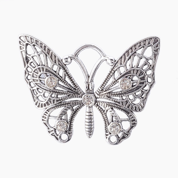 PandaHall Tibetan Style Alloy Rhinestone Big Pendants, Butterfly, Crystal, Antique Silver, 45x58x4.5mm, Hole: 2.5mm and 9x9mm Alloy...
PandaHall Tibetan Style Alloy Rhinestone Big Pendants, Butterfly, Crystal, Antique Silver, 45x58x4.5mm, Hole: 2.5mm and 9x9mm Alloy...