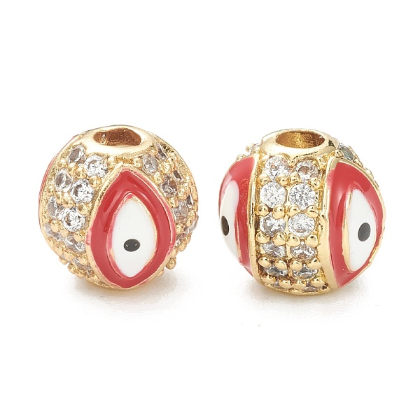 PandaHall Brass Micro Pave Cubic Zirconia Charms, with Enamel, Long-Lasting Plated, Flat Round with Evil Eye, Real 18K Gold Plated..., Pink
PandaHall Brass Micro Pave Cubic Zirconia Charms, with Enamel, Long-Lasting Plated, Flat Round with Evil Eye, Real 18K Gold Plated..., Pink