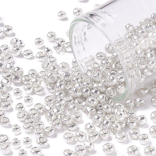 PandaHall 8/0 Glass Seed Beads, Metallic Colours Style, Round, Silver, 8/0, 3mm, Hole: 1mm, about 10000pcs/pound Glass Silver
PandaHall 8/0 Glass Seed Beads, Metallic Colours Style, Round, Silver, 8/0, 3mm, Hole: 1mm, about 10000pcs/pound Glass Silver