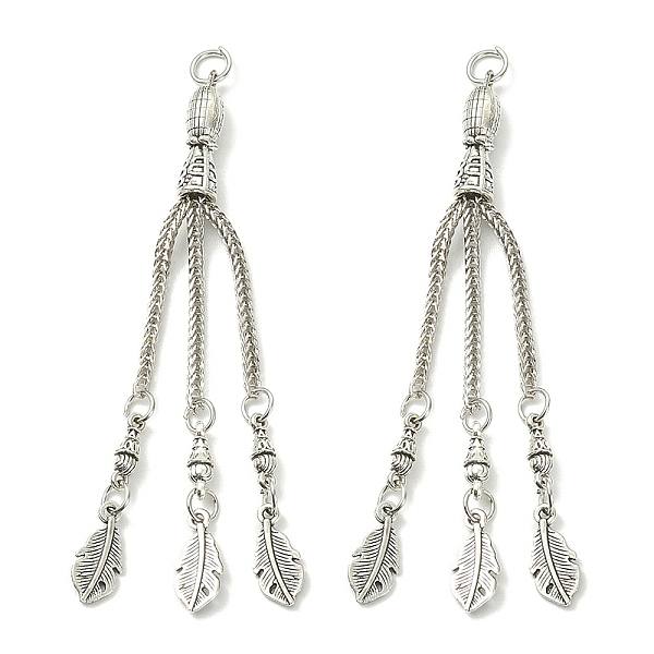 PandaHall Tibetan Style Alloy Feather Tassel Big Pendants, Antique Silver, 82x2mm, Hole: 5mm, Pendant: 15x6.5x1.5mm Alloy
PandaHall Tibetan Style Alloy Feather Tassel Big Pendants, Antique Silver, 82x2mm, Hole: 5mm, Pendant: 15x6.5x1.5mm Alloy