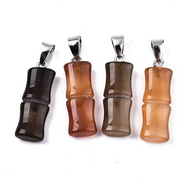 PandaHall Natural Agate Pendants, with Platinum Iron Pinch Bail, Dyed, Bamboo, Sienna, 28.5x10x5mm, Hole: 4x5mm Natural Agate Bamboo Brown
PandaHall Natural Agate Pendants, with Platinum Iron Pinch Bail, Dyed, Bamboo, Sienna, 28.5x10x5mm, Hole: 4x5mm Natural Agate Bamboo Brown