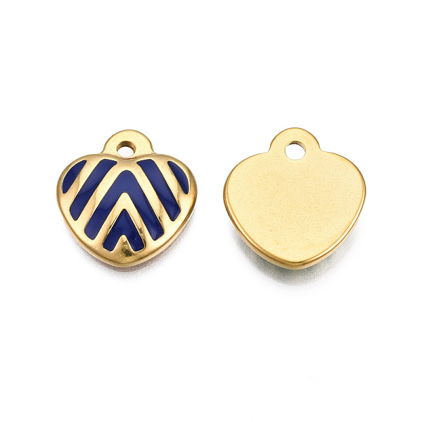 PandaHall 304 Stainless Steel Enamel Pendants, Real 18K Gold Plated, Heart, Dark Blue, 17x16x3mm, Hole: 2mm Stainless Steel+Enamel Heart
PandaHall 304 Stainless Steel Enamel Pendants, Real 18K Gold Plated, Heart, Dark Blue, 17x16x3mm, Hole: 2mm Stainless Steel+Enamel Heart