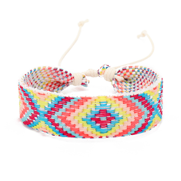 PandaHall Cotton Braided Rhombus Cord Bracelet with Wax Ropes, Ethnic Tribal Adjustable Bracelet for Women, Pink, 7-1/8 inch(18cm) Cotton...
PandaHall Cotton Braided Rhombus Cord Bracelet with Wax Ropes, Ethnic Tribal Adjustable Bracelet for Women, Pink, 7-1/8 inch(18cm) Cotton...