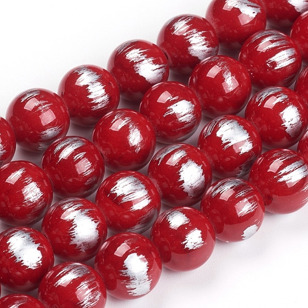 PandaHall Natural Jade Beads Strands, Brushed Silver Color, Dyed, Round, Red, 10mm, Hole: 0.8mm, about 40pcs/strand, 15.94 inch(40.5cm)...
PandaHall Natural Jade Beads Strands, Brushed Silver Color, Dyed, Round, Red, 10mm, Hole: 0.8mm, about 40pcs/strand, 15.94 inch(40.5cm)...