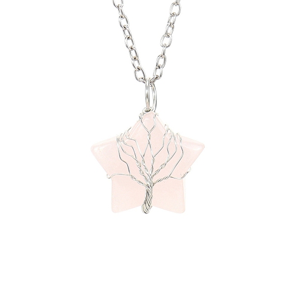PandaHall Natural Rose Quartz Star Pendant Necklace, with Platinum Alloy Chains, 20.87 inch(53cm) Rose Quartz Star
PandaHall Natural Rose Quartz Star Pendant Necklace, with Platinum Alloy Chains, 20.87 inch(53cm) Rose Quartz Star
