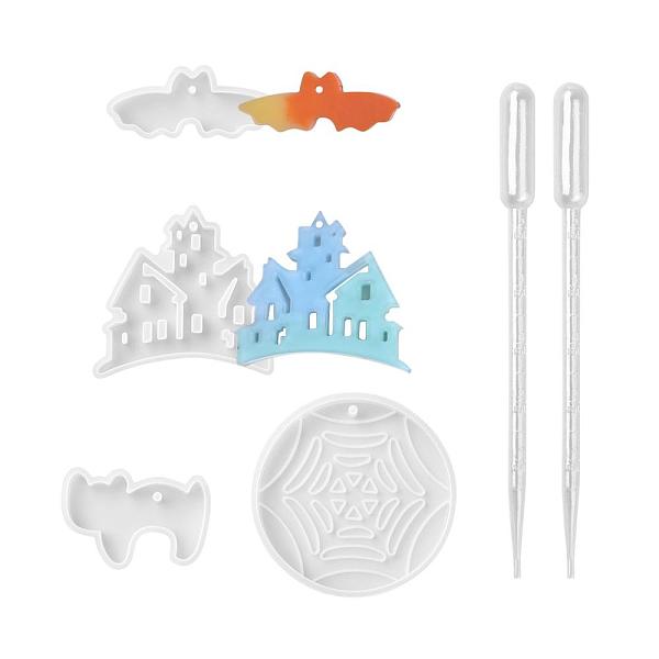 PandaHall Halloween DIY Pendants Resin Silicone Molds, with Plastic Pipettes, for Jewelry Making, Castle Ghost & Spider Web & Bat & Cat..., White
PandaHall Halloween DIY Pendants Resin Silicone Molds, with Plastic Pipettes, for Jewelry Making, Castle Ghost & Spider Web & Bat & Cat..., White