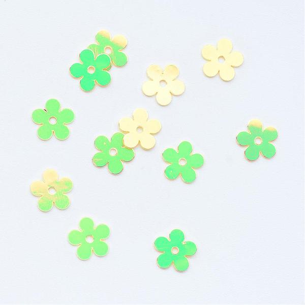 PandaHall Ornament Accessories Disc Plastic Paillette Beads, Sequins Beads, Flower, Light Green, 7x7x0.2mm, Hole: 1mm, about 30000pcs/500g...
PandaHall Ornament Accessories Disc Plastic Paillette Beads, Sequins Beads, Flower, Light Green, 7x7x0.2mm, Hole: 1mm, about 30000pcs/500g...
