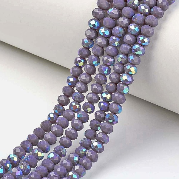 PandaHall Electroplate Opaque Solid Color Glass Beads Strands, Half Rainbow Plated, Faceted, Rondelle, Medium Purple, 3.5x3mm, Hole: 0.4mm...
PandaHall Electroplate Opaque Solid Color Glass Beads Strands, Half Rainbow Plated, Faceted, Rondelle, Medium Purple, 3.5x3mm, Hole: 0.4mm...