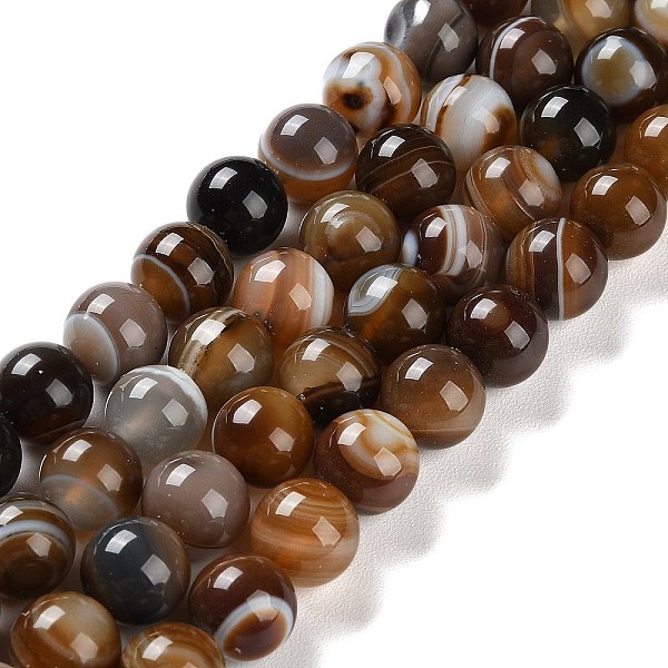 PandaHall Natural Striped Agate/Banded Agate Beads Strands, Dyed, Round, Sienna, 10mm, Hole: 1.2mm, about 19pcs/strand, 7.60''(19.3cm)..., Brown
PandaHall Natural Striped Agate/Banded Agate Beads Strands, Dyed, Round, Sienna, 10mm, Hole: 1.2mm, about 19pcs/strand, 7.60''(19.3cm)..., Brown