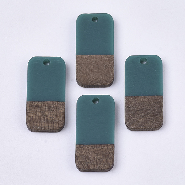 PandaHall Resin & Walnut Wood Pendants, Rectangle, Teal, 26.5x13x3~4mm, Hole: 1.8mm Resin+Wood Rectangle Cyan
PandaHall Resin & Walnut Wood Pendants, Rectangle, Teal, 26.5x13x3~4mm, Hole: 1.8mm Resin+Wood Rectangle Cyan