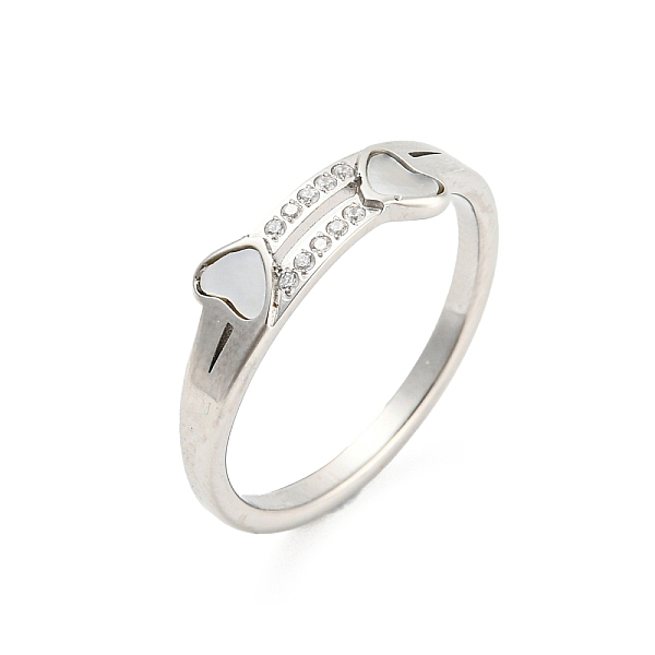 PandaHall 304 Stainless Steel Finger Ring with Rhinestone, Heart, Stainless Steel Color, US Size 8(18.1mm) Stainless Steel+Rhinestone Heart..., Clear
PandaHall 304 Stainless Steel Finger Ring with Rhinestone, Heart, Stainless Steel Color, US Size 8(18.1mm) Stainless Steel+Rhinestone Heart..., Clear