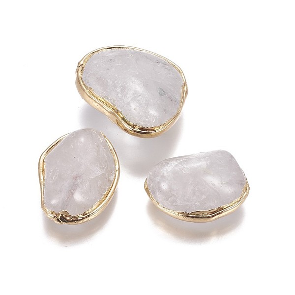 PandaHall Natural Quartz Crystal Beads, Edge Golden Plated, Nuggets, 25~28x18.5~26x12~15mm, Hole: 0.8~1mm Quartz Crystal Nuggets White
PandaHall Natural Quartz Crystal Beads, Edge Golden Plated, Nuggets, 25~28x18.5~26x12~15mm, Hole: 0.8~1mm Quartz Crystal Nuggets White