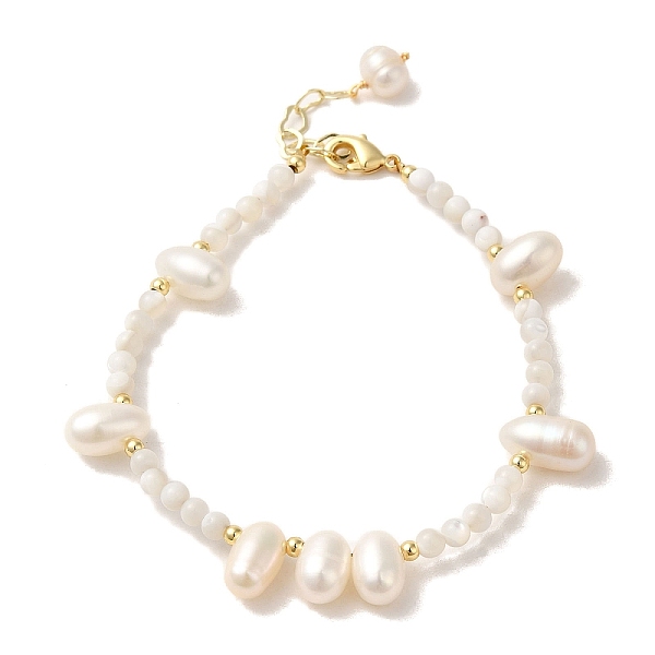PandaHall Natural Pearl & Shell Beaded Bracelets, with Brass Clasps, Real 14K Gold Plated, 6-7/8 inch(17.5cm) Pearl
PandaHall Natural Pearl & Shell Beaded Bracelets, with Brass Clasps, Real 14K Gold Plated, 6-7/8 inch(17.5cm) Pearl