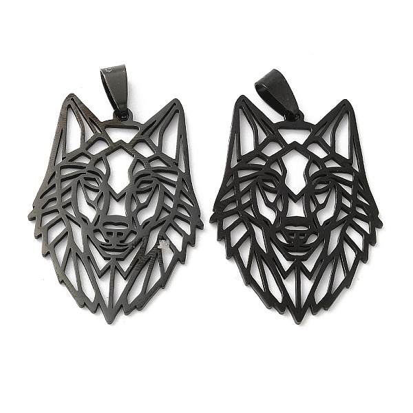 PandaHall 201 Stainless Steel Pendants, Laser Cut, Hollow, Wolf Head Charm, Electrophoresis Black, 43x30.5x1mm, Hole: 9x4mm 201 Stainless...
PandaHall 201 Stainless Steel Pendants, Laser Cut, Hollow, Wolf Head Charm, Electrophoresis Black, 43x30.5x1mm, Hole: 9x4mm 201 Stainless...