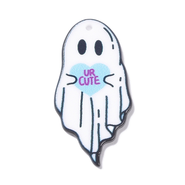 PandaHall Halloween Printed Acrylic Pendants, Ghost with Heart & Word Ur Cute Charm, Light Sky Blue, 43.5x22x2mm, Hole: 1.8mm Acrylic Ghost
PandaHall Halloween Printed Acrylic Pendants, Ghost with Heart & Word Ur Cute Charm, Light Sky Blue, 43.5x22x2mm, Hole: 1.8mm Acrylic Ghost