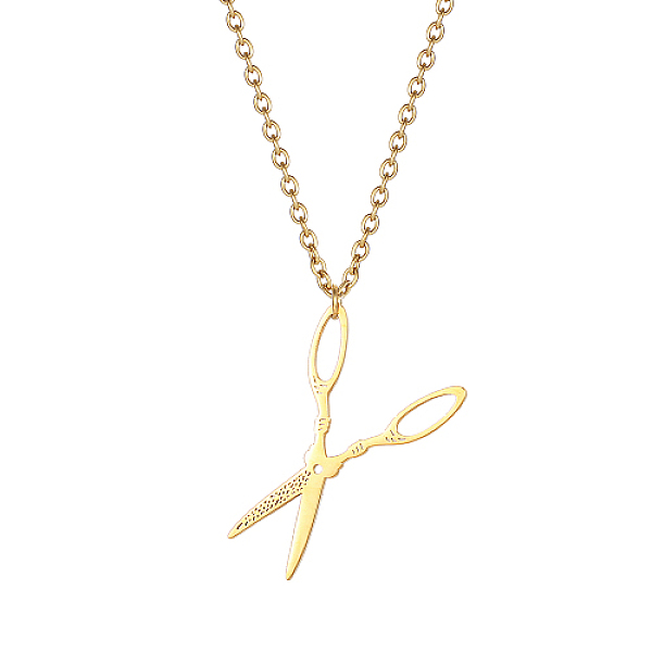 PandaHall Stainless Steel Pendant Necklaces, Scissor, Real 18K Gold Plated, 17.72 inch(45cm) Stainless Steel Tool
PandaHall Stainless Steel Pendant Necklaces, Scissor, Real 18K Gold Plated, 17.72 inch(45cm) Stainless Steel Tool