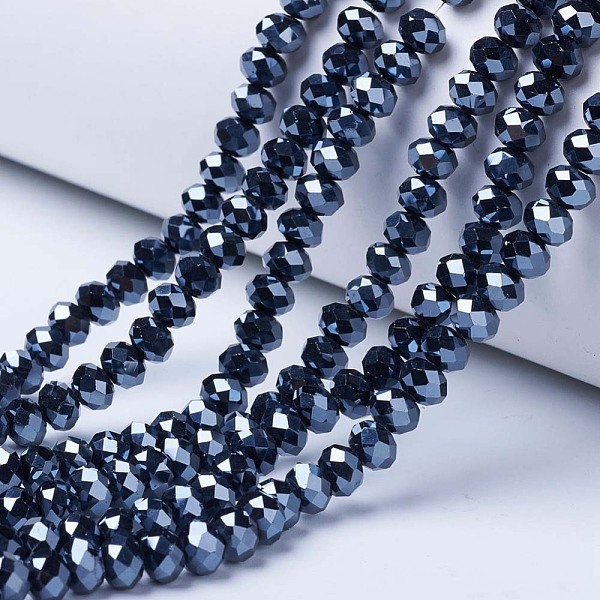 PandaHall Electroplate Glass Beads Strands, Pearl Luster Plated, Faceted, Rondelle, Black, 6x5mm, Hole: 1mm, about 83~85pcs/strand, 38~39cm...
PandaHall Electroplate Glass Beads Strands, Pearl Luster Plated, Faceted, Rondelle, Black, 6x5mm, Hole: 1mm, about 83~85pcs/strand, 38~39cm...