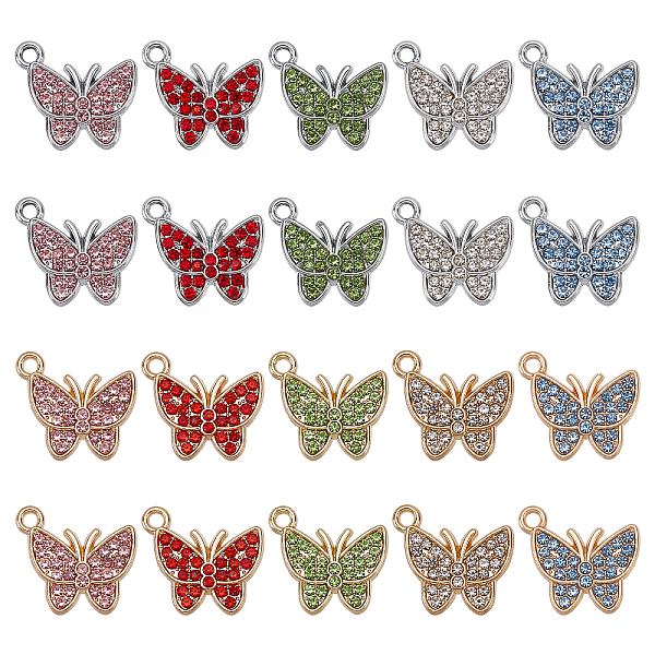 PandaHall SUPERFINDINGS 40Pcs 10 Colors Alloy Pendants, with Rhinestone, Butterfly, Mixed Color, 15x17x2.5mm, Hole: 1.6mm, 4pcs/color..., Multicolor
PandaHall SUPERFINDINGS 40Pcs 10 Colors Alloy Pendants, with Rhinestone, Butterfly, Mixed Color, 15x17x2.5mm, Hole: 1.6mm, 4pcs/color..., Multicolor