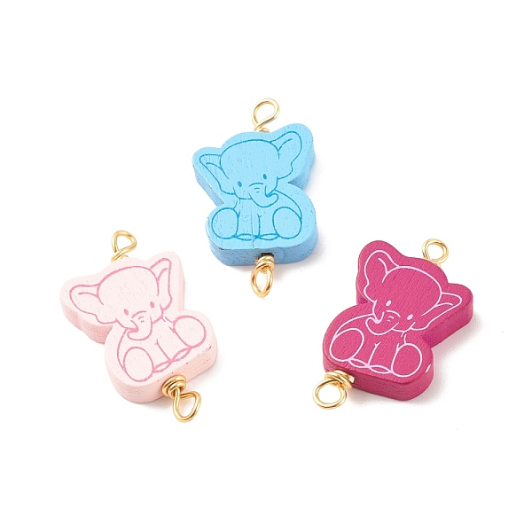PandaHall Spray Painted Wood Connector Charms, with Golden Tone Copper Wire Loops, Elephant, Mixed Color, 37.5~38.5x21x5.5mm, Hole..., Multicolor
PandaHall Spray Painted Wood Connector Charms, with Golden Tone Copper Wire Loops, Elephant, Mixed Color, 37.5~38.5x21x5.5mm, Hole..., Multicolor