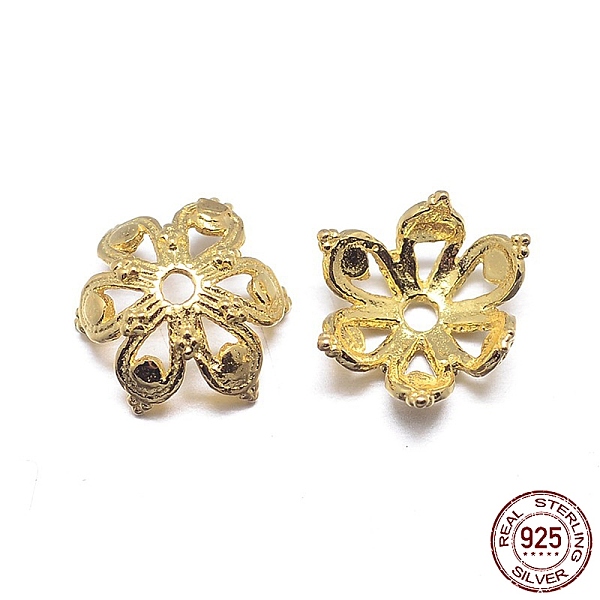 PandaHall Real 18K Gold Plated 6-Petal 925 Sterling Silver Bead Caps, Flower, Golden, 8.5x4mm, Hole: 1.5mm, about 51pcs/20g Sterling Silver
PandaHall Real 18K Gold Plated 6-Petal 925 Sterling Silver Bead Caps, Flower, Golden, 8.5x4mm, Hole: 1.5mm, about 51pcs/20g Sterling Silver